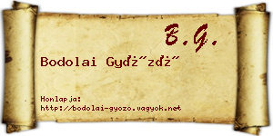 Bodolai Győző névjegykártya